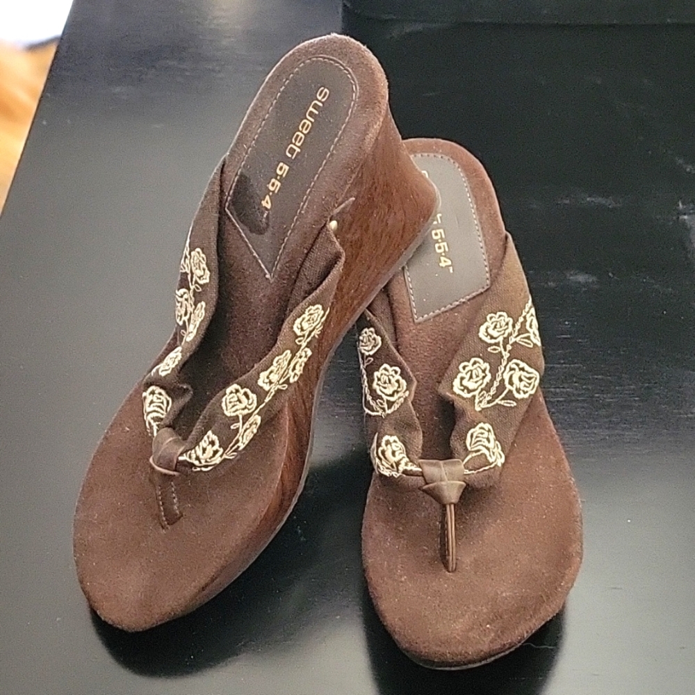 Brown Wedge Sandals